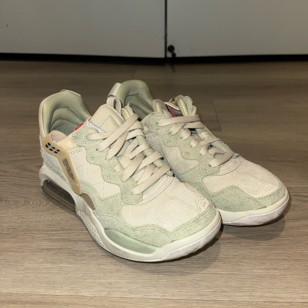 Nike cream and green Jordan MA2 (5.5Y size or 7.5 women’s)